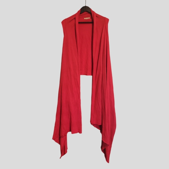 Long open front waterfall sleeveless cardigan - Picture 4 of 4